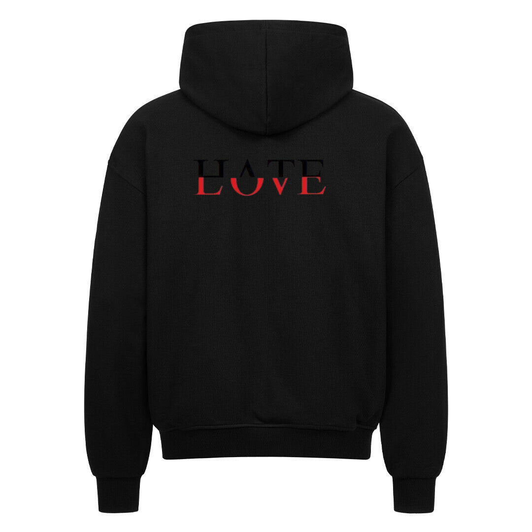 Hate Love Oversized Zipper Hoodie
