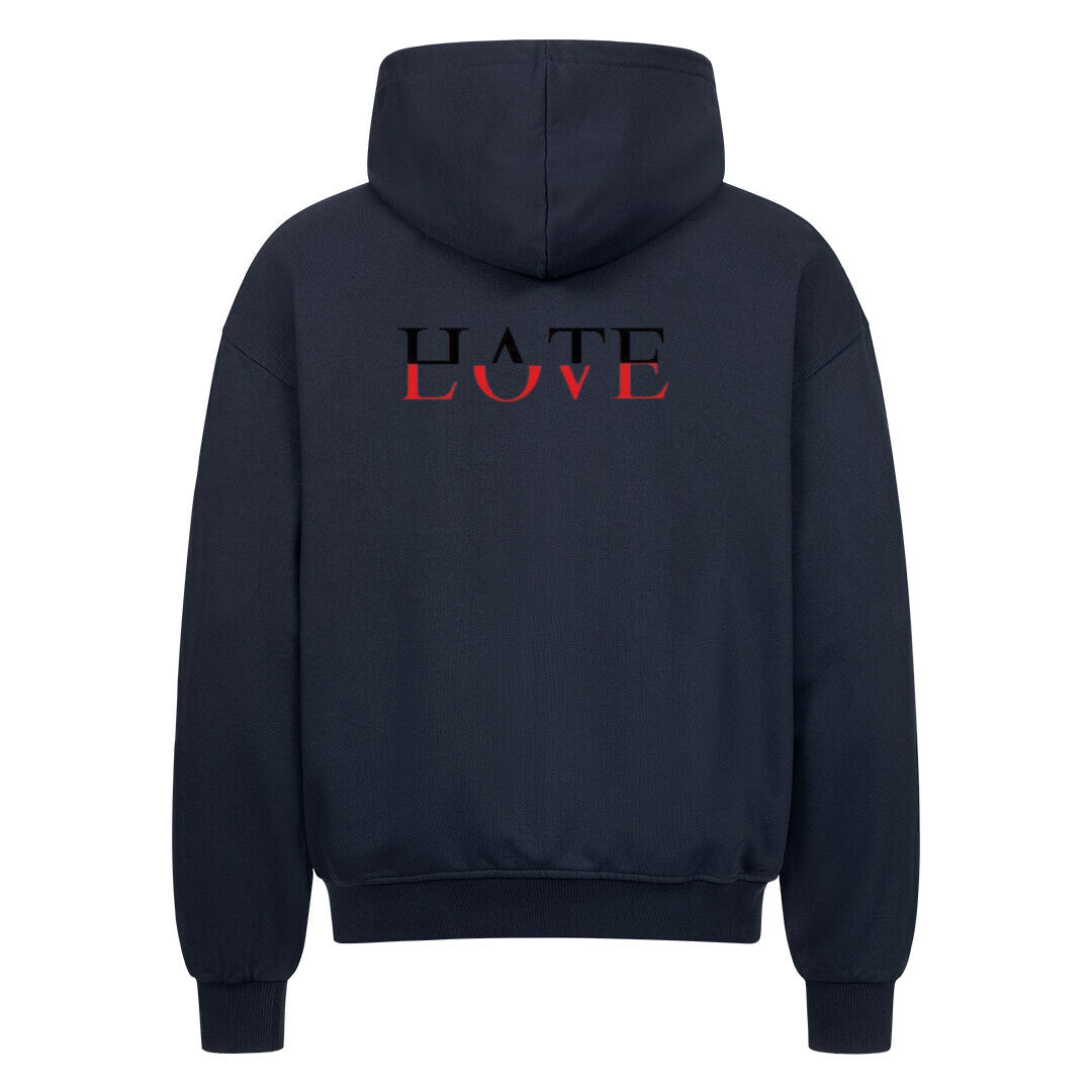 Hate Love Oversized Zipper Hoodie