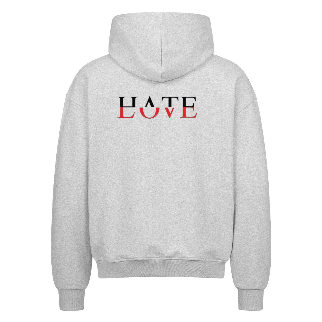 Hate Love Oversized Zipper Hoodie