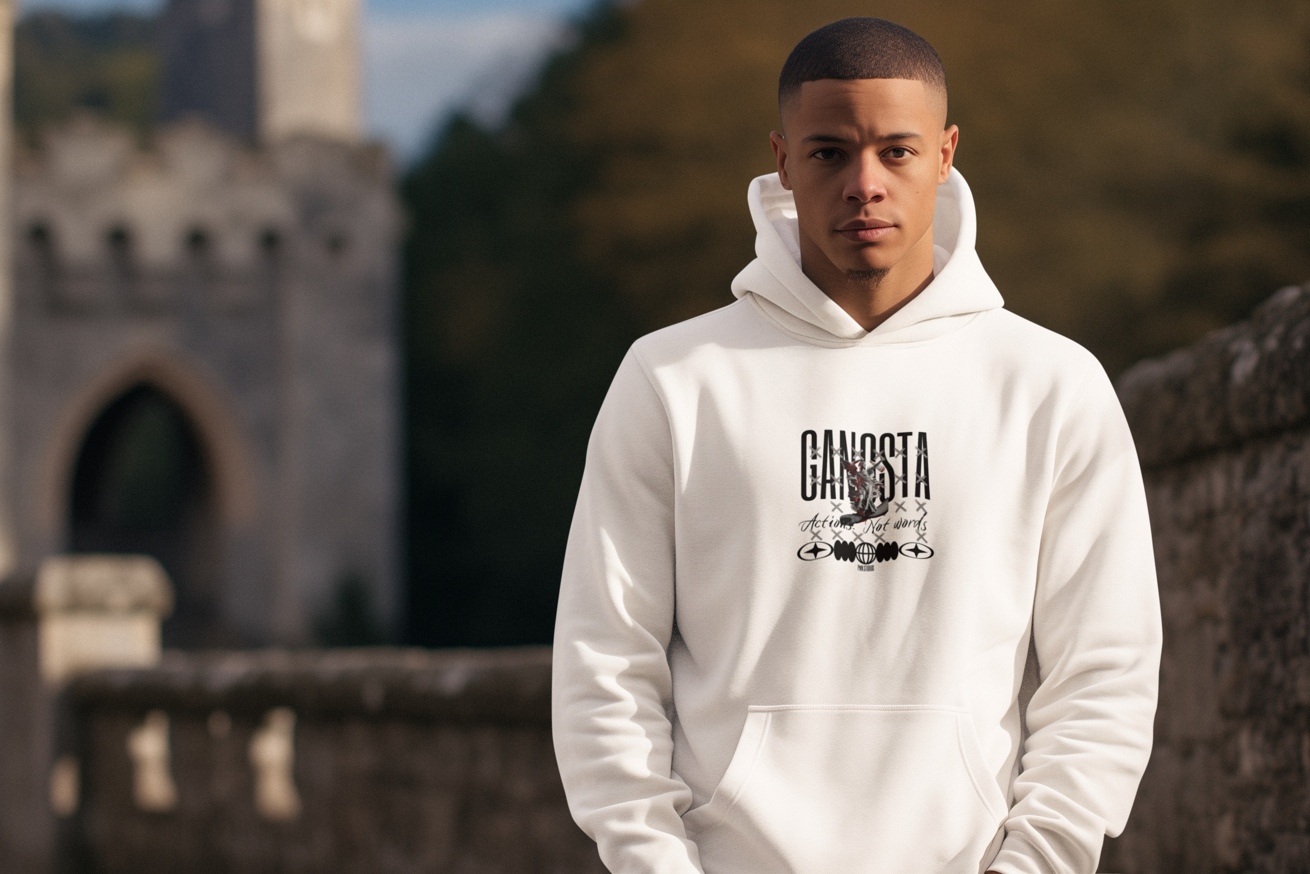 " actions not words" Oversized Hoodie