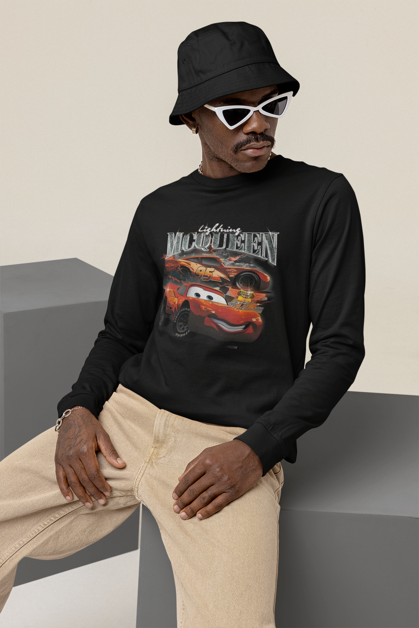 CARS Langarm-T-Shirt Schwarz